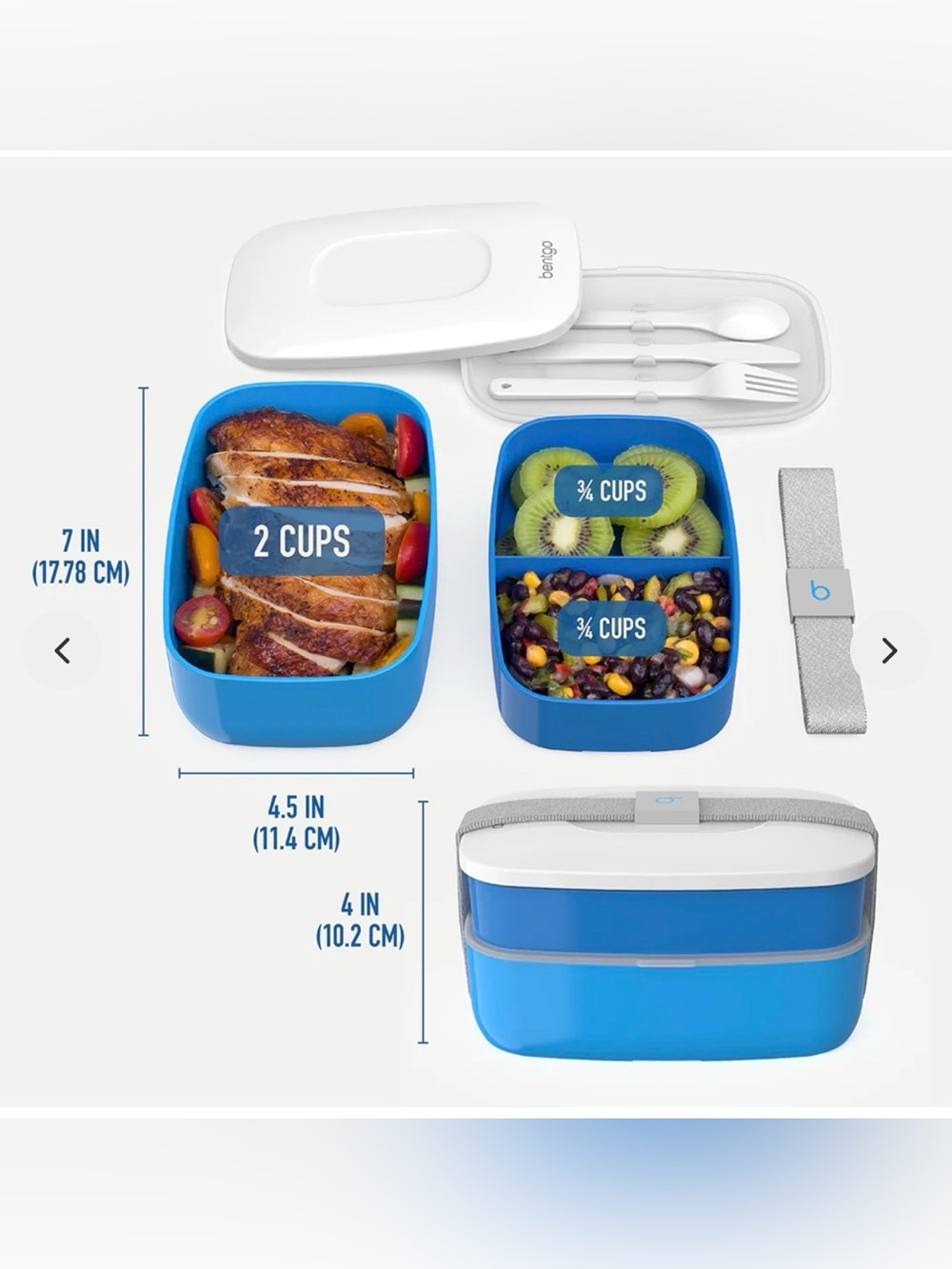 Bentgo Classic Stackable Lunch Box - Blue - Picture 4 of 6